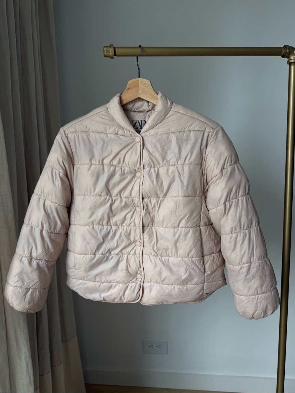 Zara Kids Light Pink Quilted Puffer Jacket 9-10Y